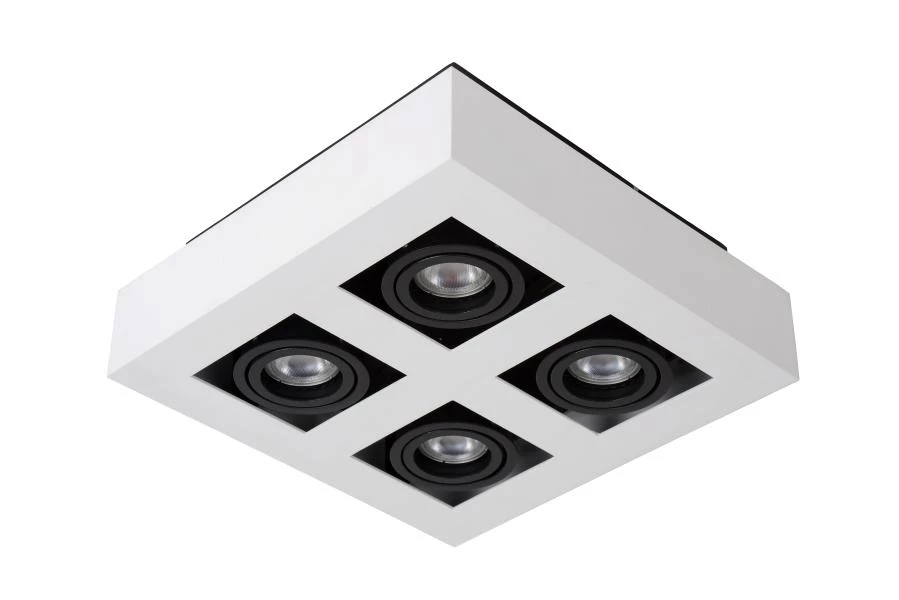 Lucide XIRAX - Ceiling spotlight - LED Dim to warm - GU10 - 4x5W 2200K/3000K - White - turned off